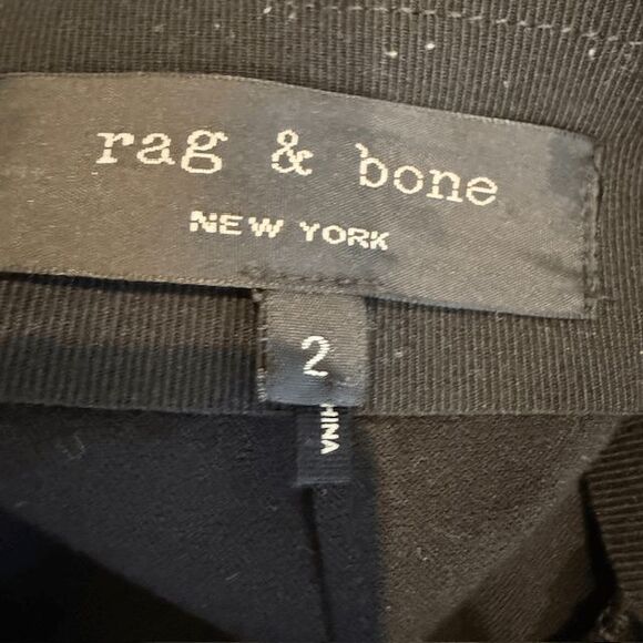 Rag & Bone Lamb Leather Front / Stretch Back Moto Pants Black Back Zip Size 2 - Picture 7 of 14